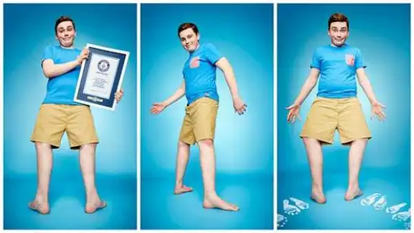 14-year-old boy  turn his feet back-to-front